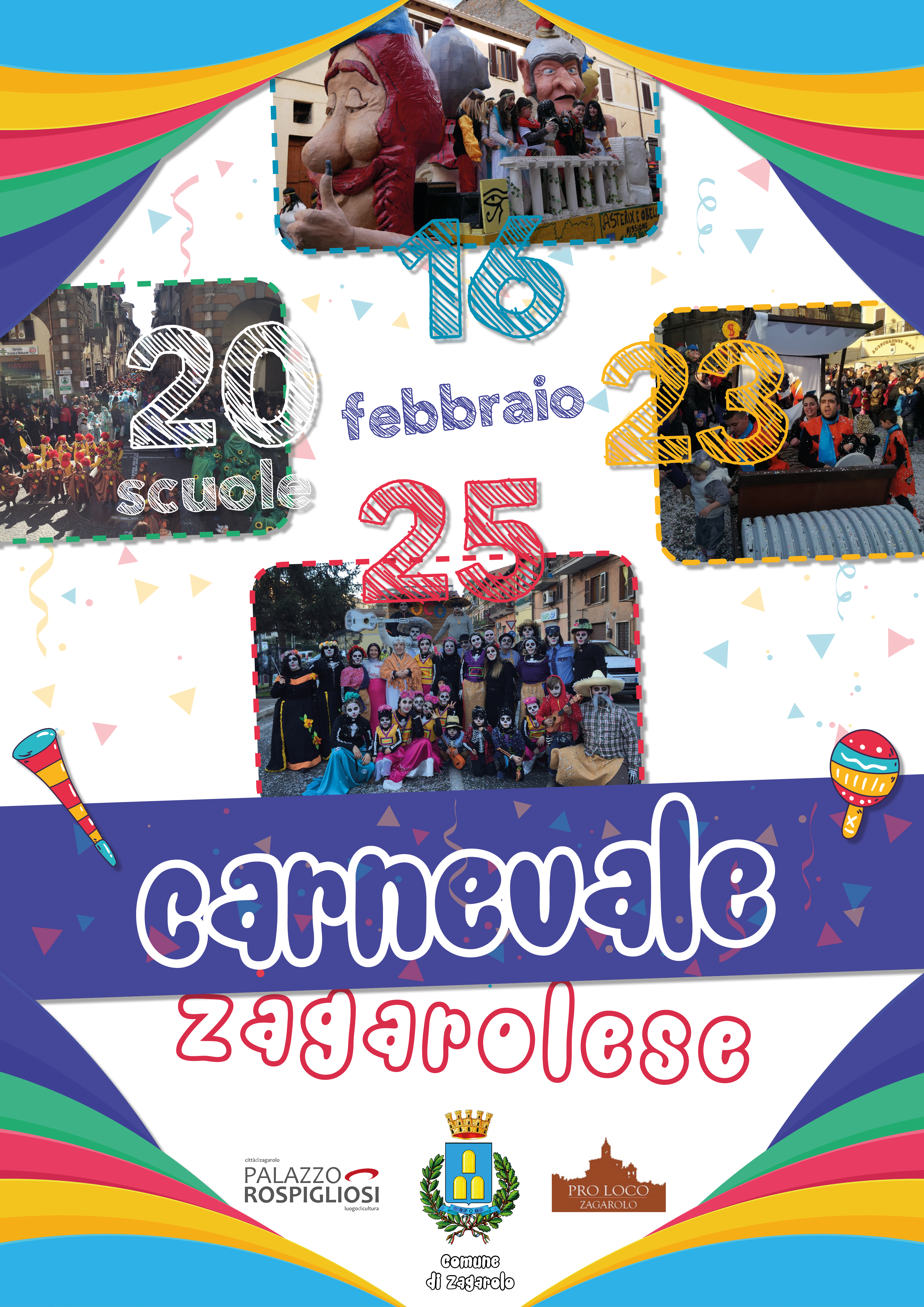 Carnevale zagarolese 2020 - Tutto il programma degli eventi e il menù della mensa nelle scuole del 19 Febbraio